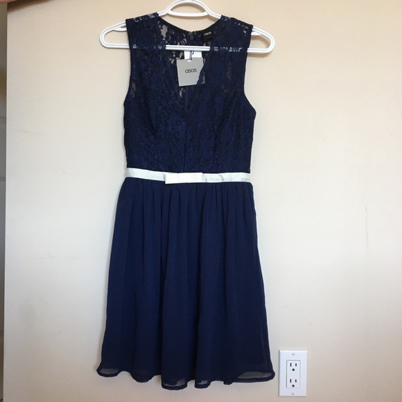 Navy Blue Lace Dress - Picture 1 of 7
